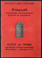 cca 1910 Árjegyzék tejgazdasági berendezésekről, gépekről, és eszközökről. Budapest,é.n.,Glatz és Társa, 43 p. Tűzött papír kötés.