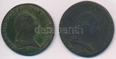 1800S 3kr Cu + 6kr Cu "I. Ferenc" T:3,2-