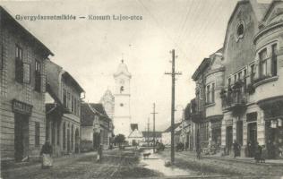 Gyergyószentmiklós, Gheorgheni; Kossuth Lajos utca, Szőcs L. Albert üzlete, cukrászda / street, shops, confectionery