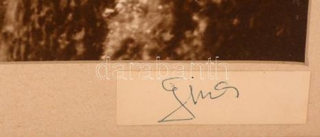 Gink Károly (1922-2002): Budavári Te Deum, nagyméretű fotó, dedikált, paszpartuban, üvegezett fa ker...