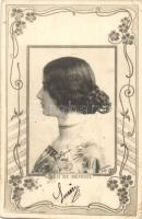 31 db RÉGI motívumlap; vegyes minőség; hölgy / 31 old motive cards, mixed quality; lady