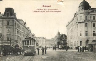 Budapest VI. Teréz körút, postapalota, villamos (b)