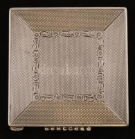 Ezüst doboz, Ag., cizellált, nettó:103,6gr., jelzett,  8x8x1cm /Silver box, Ag, hand made, net. 103,...