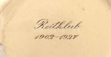 Ezüst tálka, "Reitklub 1902-1927" felirattal, nettó:24,7gr., jelzett, javított,   d:8cm /S...