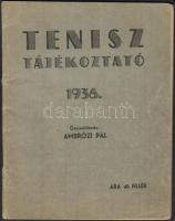 1936 Tenisz tájékoztató, összeállította Ambrózi Pál, 71p