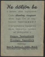 1936 Tenisz tájékoztató, összeállította Ambrózi Pál, 71p