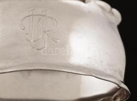 Ezüst szalvétagyűrű, monogramos,  Ag., nettó:44,7gr., jelzett, 2db, 5,2x2,6x2,8cm / Silver napkin ri...