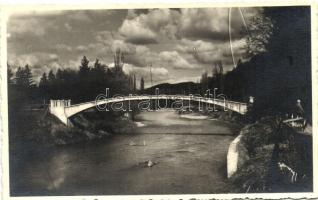 1940 Beszterce, Bistritz, Bistrita; Híd / bridge, Beszterce visszatért So. Stpl., photo ( kis szakadás / small tear)