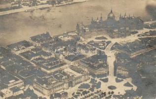 1920 Budapest V. Parlament és környékének látképe, légifelvétel, Magyar Aeroforgalmi Rt., photo