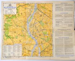 1939 Budapest plan und führer. Budapest, 1939, Stadtisches Fremdenverkehrsamt, 50 x 82 cm. Német nyelvű Budapest térkép és kalauz.