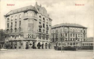Budapest IX. Boráros tér, villamos, Fleischman tőzsde kiadása (EK)