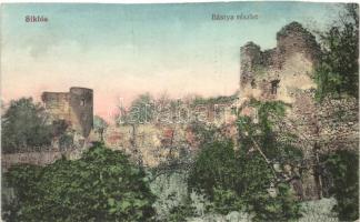 Siklós, Várrom, bástya részlet, Feiler Mariska kiadása (vágott / cut)