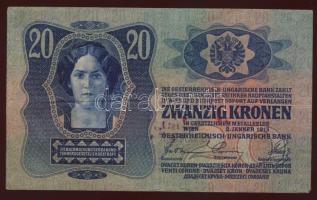 1913. 20K lila "Uprava Grada-Subotica 1919" szerb ellenbélyegzővel T:II