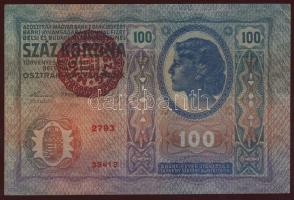 1912. 100K piros "Magyarország" körbélyegzővel T:II