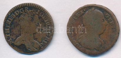 Vegyes: Ausztria 1759. 1pf Cu "Mária Terézia" + Magyarország 1774S 1/2kr Cu "II. Józs...