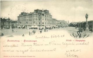 Szombathely, Steinamanger; Főtér, üzletek. Knebel cs. és kir. udvari fényképész (Rb)