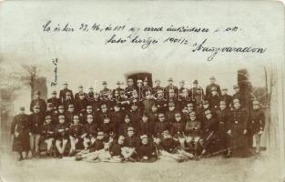 1901/2 Nagyvárad, Cs. és kir. 37., 46. és 101. gyalogezred önkéntesei és oktatótisztjei / military school group photo