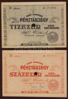 1946. Teljes pénztárjegy sor 10.000AP, 100.000AP, 1000.000AP, 10.000.000AP T:I-,II+