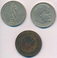 Orosz Birodalom 1868EM 5k Cu + Szovjetunió 1965. 1R Cu-Ni-Zn "A II. világháborús győzelem 20. é...