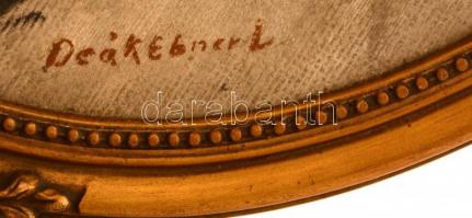 Deák jelzéssel: Női portré, olaj, farost, keretben, 39,5×28,5 cm