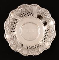 Ezüst áttört tálka, "Greggio", Ag., nettó:27,4gr., jelzett, d:9cm / Silver bowl, "Greggio", Ag, net.. 27,4gr, marked, d: 9cm