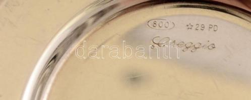 Ezüst áttört tálka, "Greggio", Ag., nettó:27,4gr., jelzett, d:9cm / Silver bowl, "Gre...