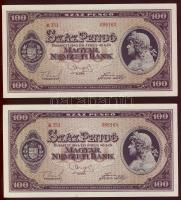 1945. 100P (4x) 2 részletben egymásutáni sorszámokkal T:I
