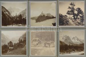 cca 1900 Hegyi út során készült fotók, 6 db keményhátú fotó, több hátoldalon feliratozva, 10x10 cm
