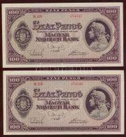 1945. 100P (4x) 2 részletben egymásutáni sorszámokkal T:I
