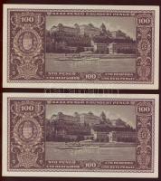 1945. 100P (5x) érdekes hamisítványok "N" fölött lévő lemezhiba eltávolítva, illetve beszí...