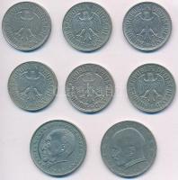 NSZK 1950-1979. 1M (6xklf) + 2M (2xklf) T:2,2-
FRG 1950-1979. 1 Mark (6xdiff) + 2 Mark (2xdiff) C:X...