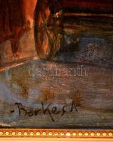 Berkes jelzéssel: Utca részlet. Olaj, vászon, keretben, 50×60 cm