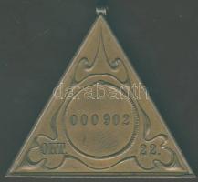1902. Szabadkőműves háromszögalakú Br érem "Budapest-Hajnal..." T:2