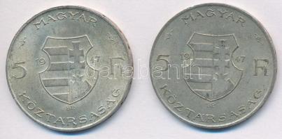 1947. 5Ft Ag "Kossuth" (2x) T:2- Adamo 8.1