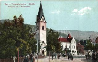 Trencsénteplic, Trencín; Templom tér; Wertheim Zsigmond kiadása / Church Square