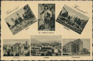 5 db RÉGI városképes lap, felvidéki városok; Kassa, Nyitra, Rozsnyó, Rózsahegy / 5 pre-1945 town-vie...