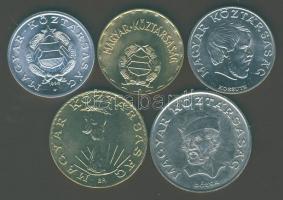 1990. 1Ft,2Ft,5Ft,10Ft,20Ft régi "Kádár" címerrel, de a felirat "Köztársaság" T:...