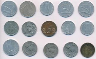 Olaszország 1908-1918R 20c Ni/Cu-Ni (5xklf) + 1936R 10c Cu + 1951-1957R 5L Al (3xklf) + 10L Al (5xkl...