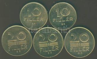 10f citromsárga 1948,1950. + 20f citromsárga 1947,1948,1950. Összesen 5db T:BU