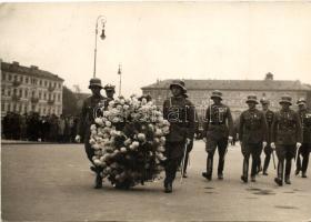 1936 Budapest (?) katonai koszorúzás, photo