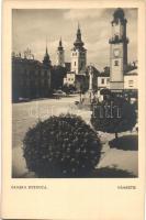 Besztercebánya, Banska Bystrica; Namestie / Főtér üzletekkel / main square, shops