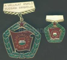 "Vállalat kiváló ifjúsági brigádja" kitüntetés + kitűző eredeti díszdobozban T:1