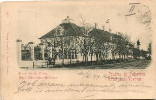 1899 Vukovár, Dvor Groda Eltza, Graf Eltz'sches Schloss / castle (ázott / wet damage)