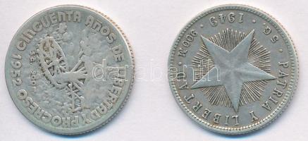 Kuba 1949. 20c Ag + 1952. 20c Ag T:2,2-
Cuba 1949. 20 Centavos Ag + 1952. 20 Centavos Ag C:XF,VF
