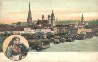 Linz an der Donau, Linzerin, commercial port, folklore