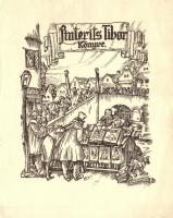 Haranghy Jenő (1894-1951): Ex libris Francisci Sebes, fametszet, papír, jelzett a dúcon, 11,5×9,5 cm...