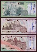2000. Teljes sor 200Ft,500Ft (2klf),1000Ft (2klf),2000Ft (2klf),5000Ft,10.000Ft,20.000Ft nyomdai sel...