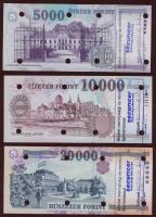 2000. Teljes sor 200Ft,500Ft (2klf),1000Ft (2klf),2000Ft (2klf),5000Ft,10.000Ft,20.000Ft nyomdai sel...