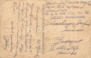 Monfalcone, war damage "K.u.K. Inft. Reg. No. 32. XXXV. Marschkomp"