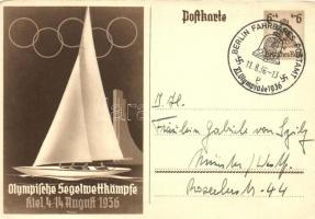 1936 Olympische Segelwettkämpfe, Kiel Berlin Fahrbares Postamt XI. Olympiade / Olympic Games advertisement